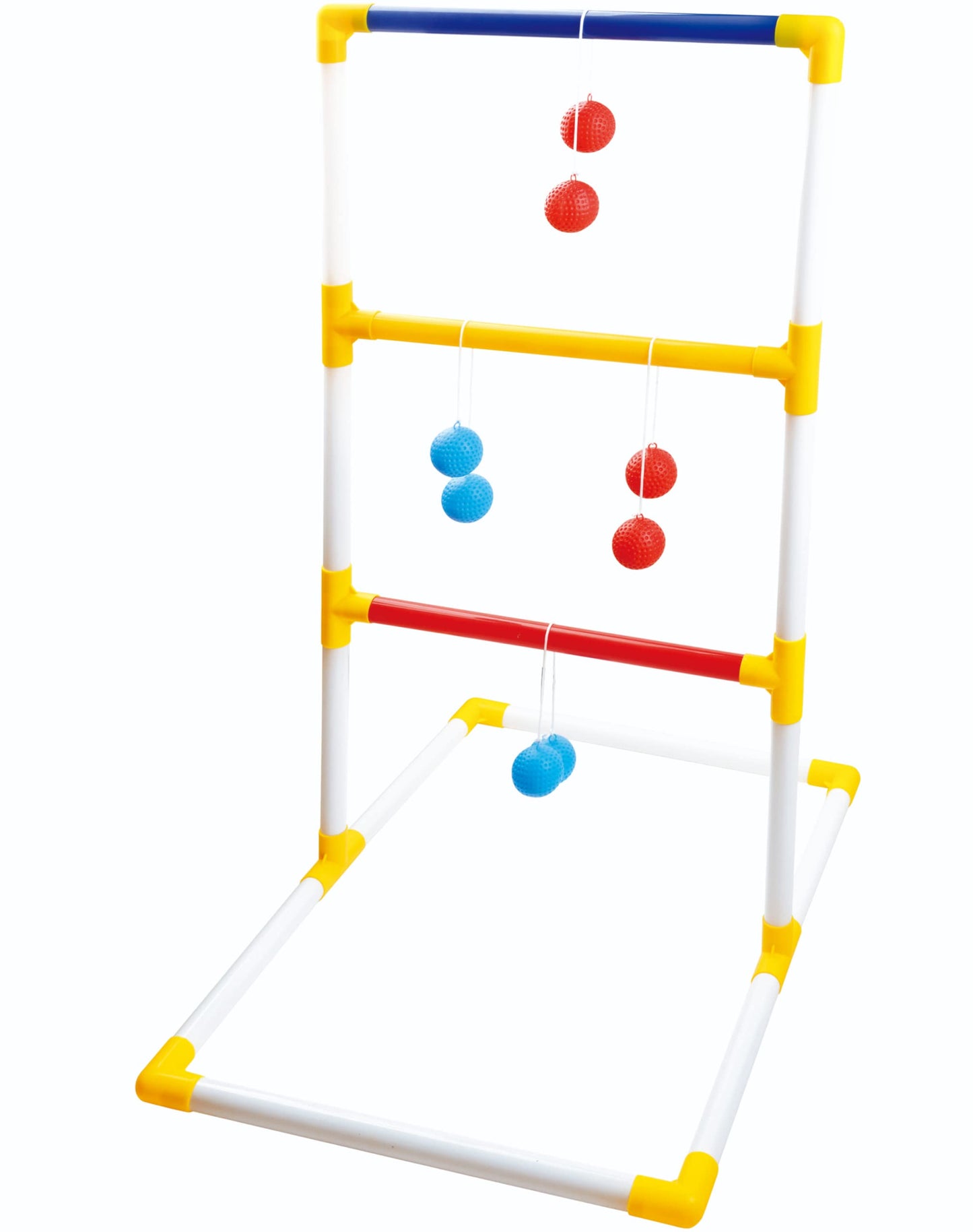 flybold 33x17x16 inches Ladder Toss Game Set - Indoor & Outdoor Game - Camping or Family Gathering Activities -Toss Across Soft Rubber Bolo Golf Balls - Yard Beach & Lawn Games for All