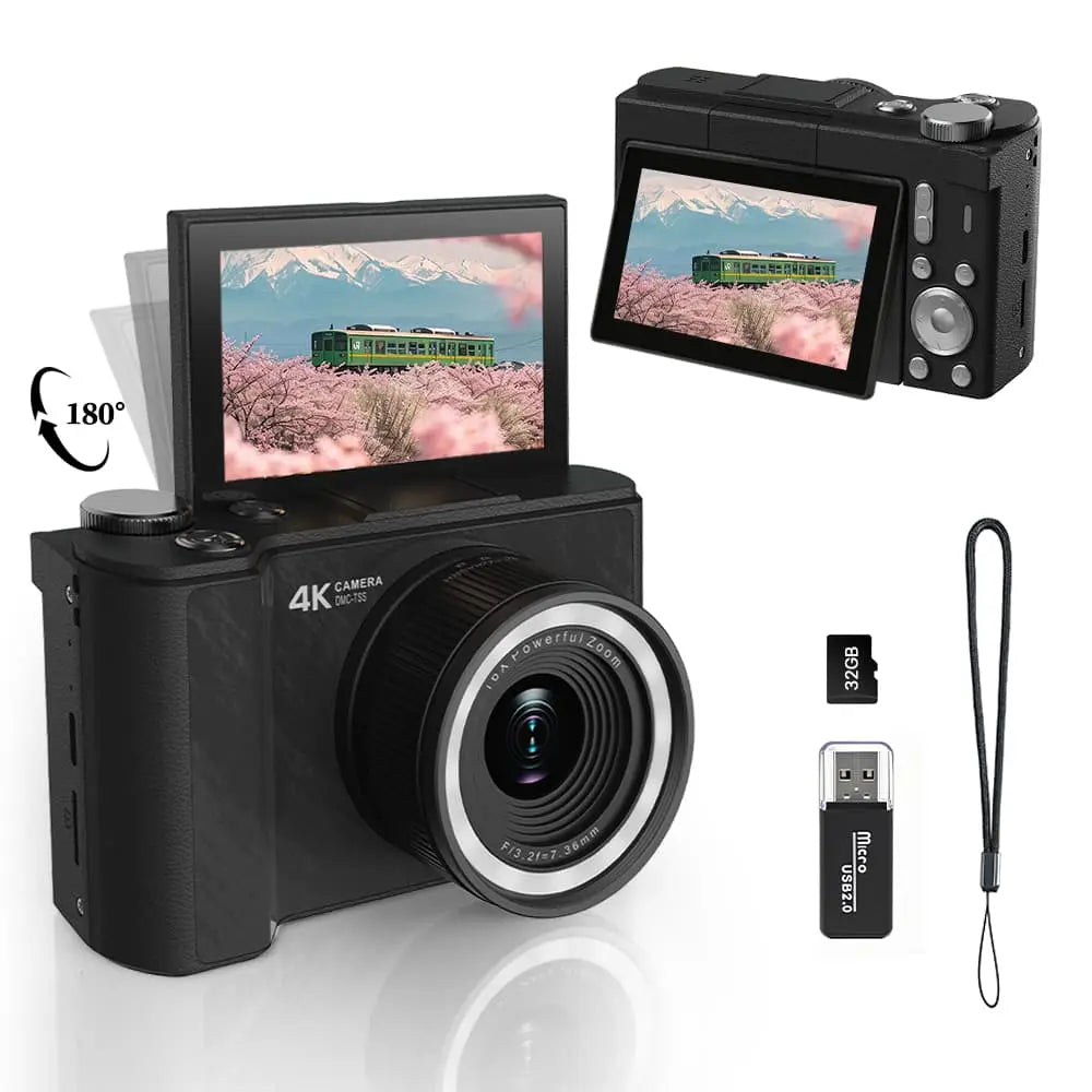 W&O Digital Camera,Portable CCD Cameras Gifts,HD Digital Video Cameras Toddler,Portable Toy 3-10 Ages Girls Boys,32GB TF Card Rechargeable Wireless